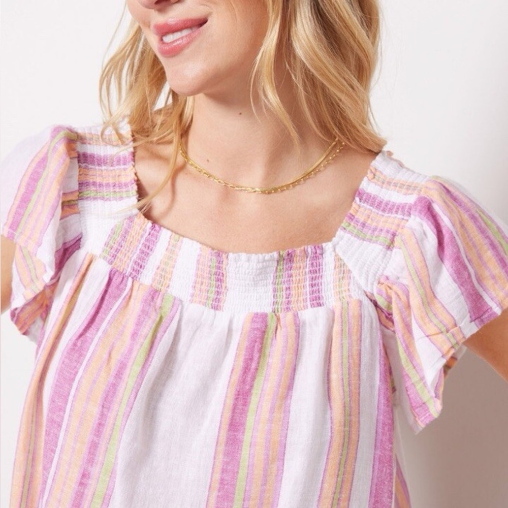 Rails Sonora Hibiscus Stripe Top